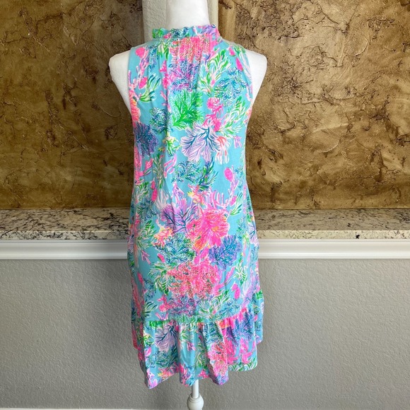 Lilly Pulitzer Malone Dress Womens Small Cay to My Heart Print Celestial Blue - Picture 5 of 12